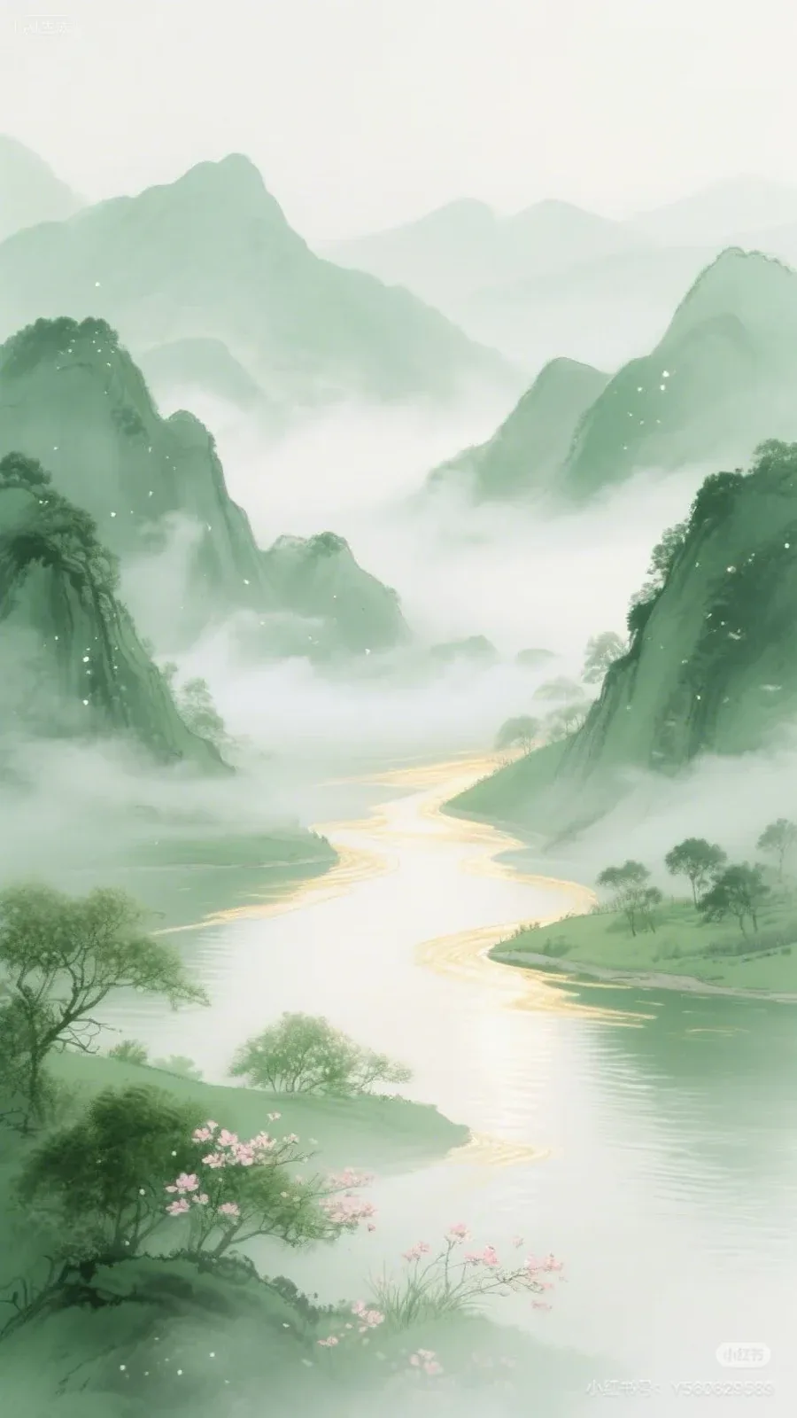 Pinterest 设计灵感 | 山水画设计灵感-多模态AI