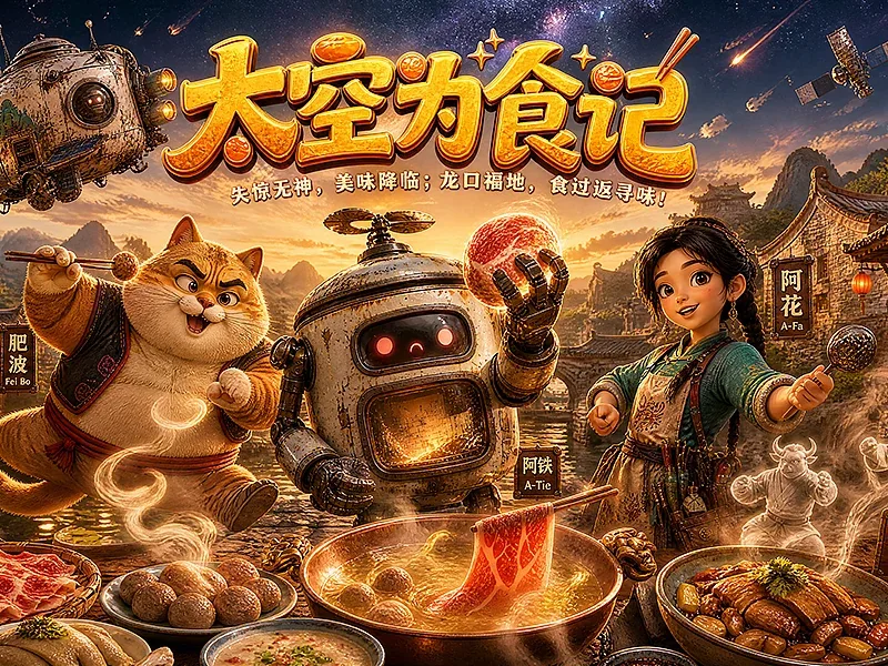 站酷设计精选 | 3D动画《太空为食记》龙口非遗文旅美食推广短片案例-多模态AI