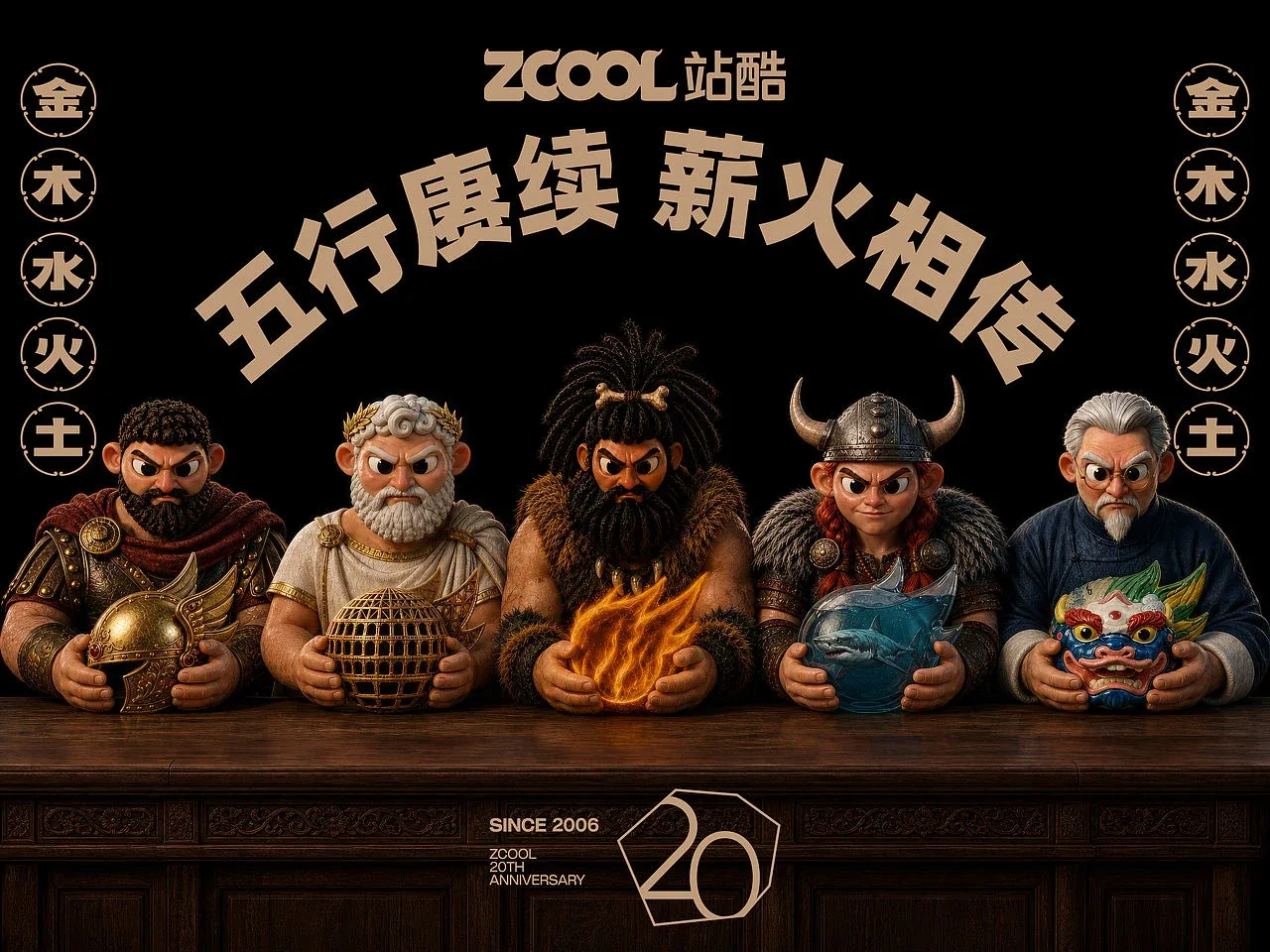 站酷设计精选 | 五行赓续 薪火相传-多模态AI