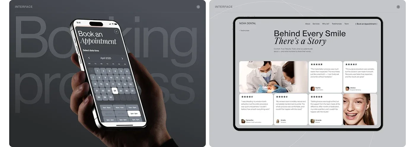Behance 设计精选 | ↗️ NOVA DENTAL – DENTAL CLINIC WEB DESIGN-多模态AI