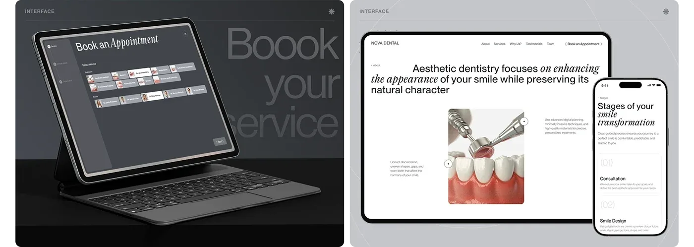 Behance 设计精选 | ↗️ NOVA DENTAL – DENTAL CLINIC WEB DESIGN-多模态AI