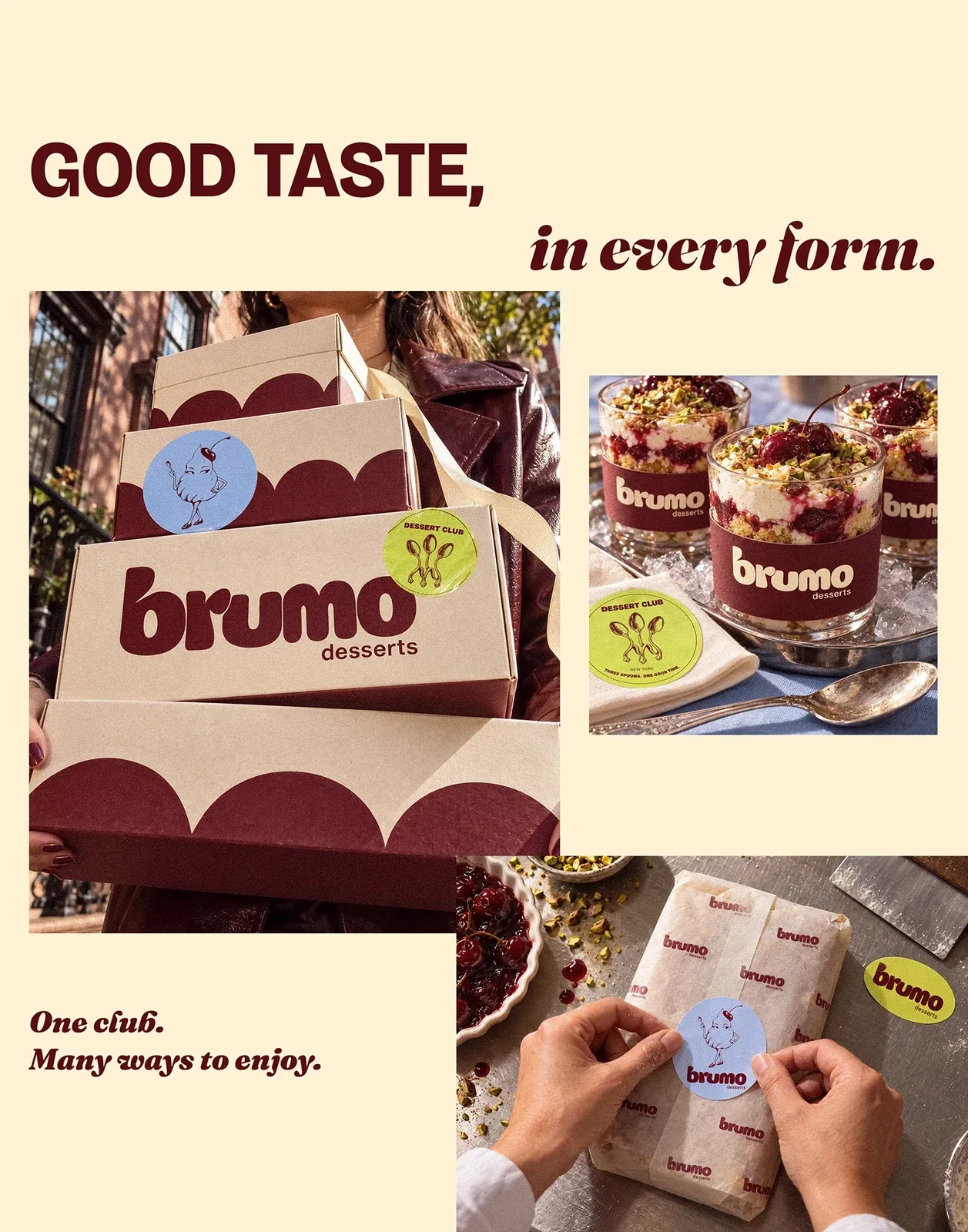 Behance 设计精选 | BRUMO — Dessert Club Branding & Packaging-多模态AI